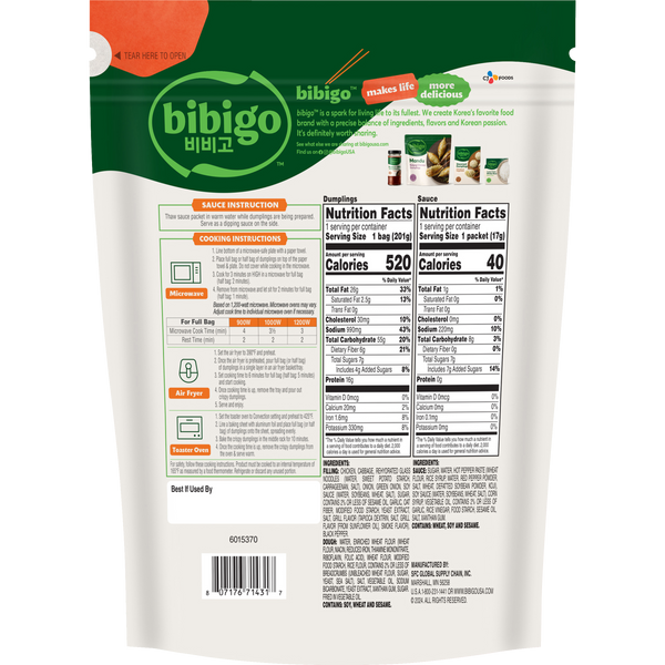 bibigo™ Bulgogi Chicken Crispy Dumpling Bites with Sweet and Spicy Dipping Sauce (7.7 oz)