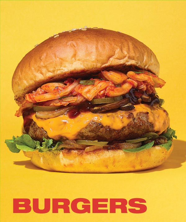 Burger with Kimchi Toppers.