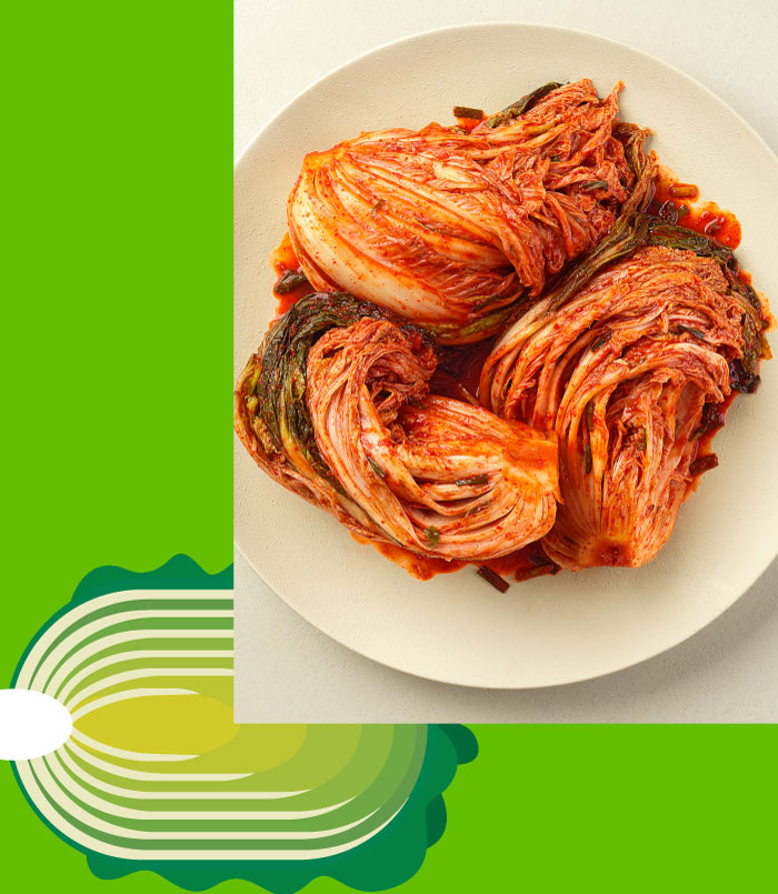 Fresh Kimchi on a plate.