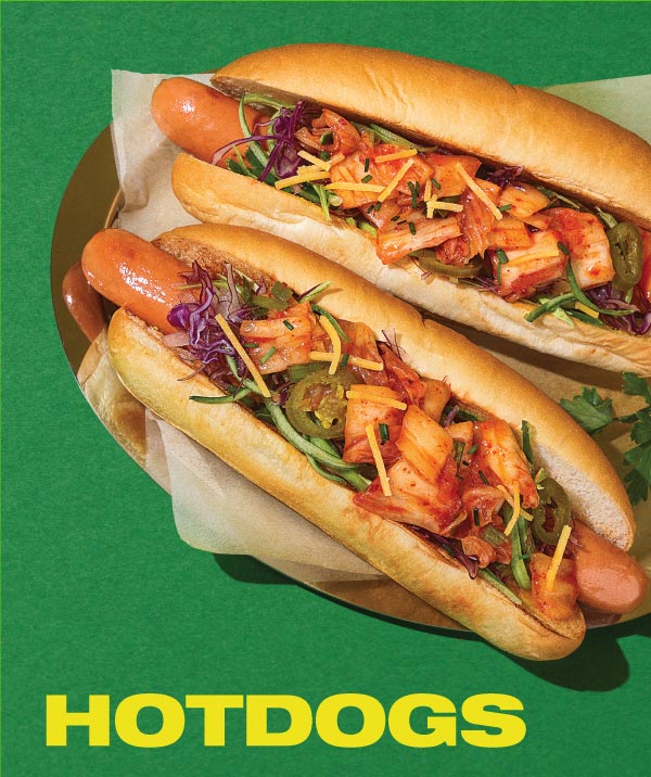 Hotdog with Kimchi Toppers.
