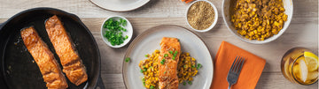 Marinated Salmon with Bulgogi Sauce and Creamed Corn