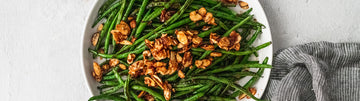 Korean BBQ Green Beans With Spicy Candied Almonds