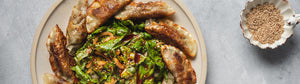 Crispy Mandu with Spicy Korean Lettuce Salad