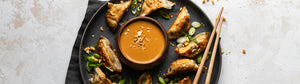 Spicy Peanut Sauce with Potstickers