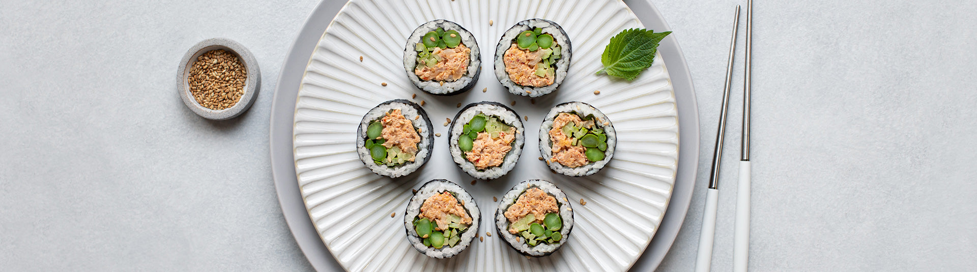 Kimchi Tuna Kimbap with Spring Veggies BibigoUSA