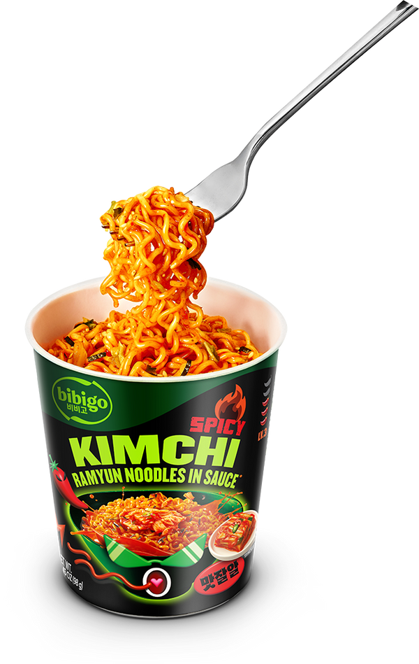 bibigo Spicy Kimchi Korean-Style Sauced Instant Ramyun Noodles