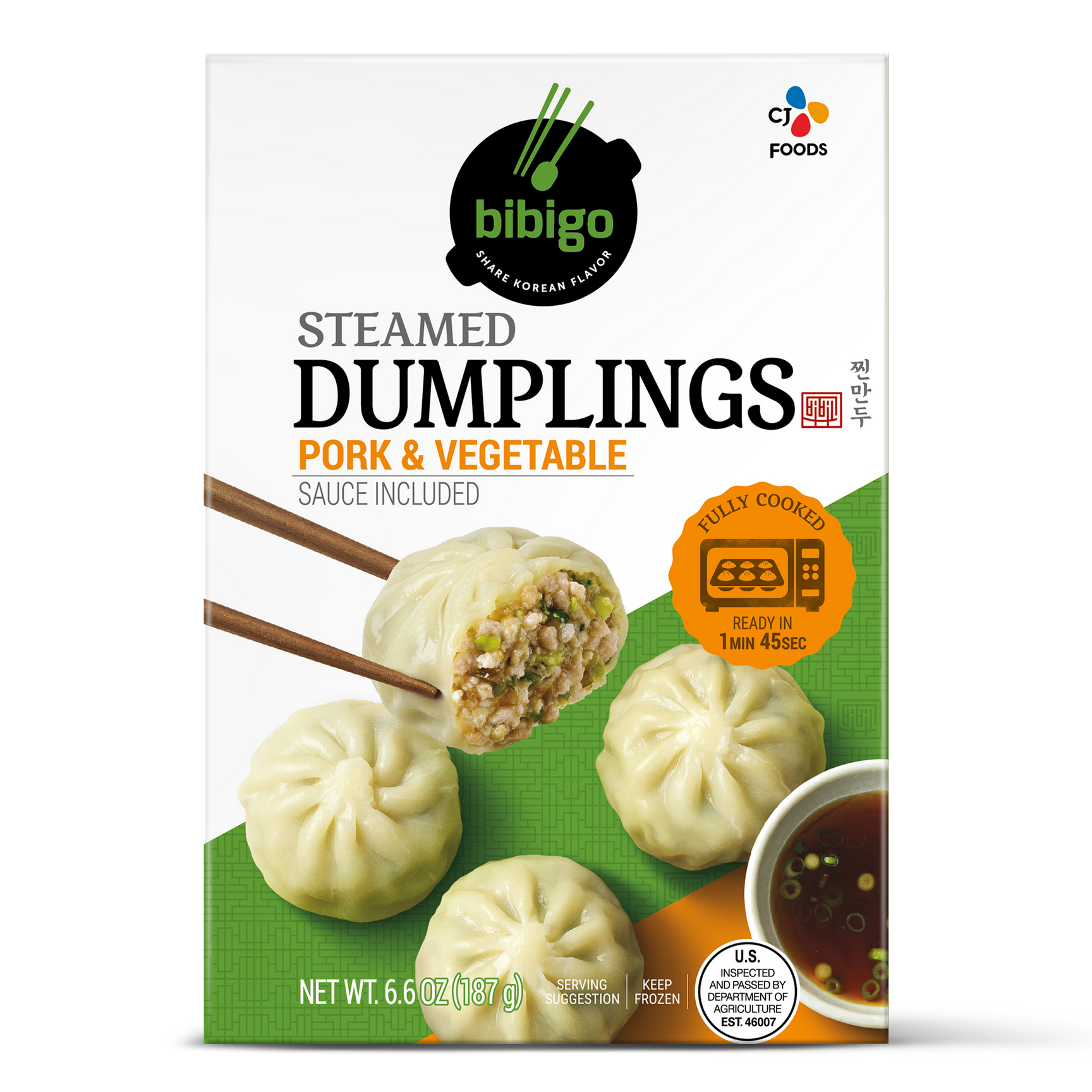 bibigo™ Steamed Dumplings Pork & Vegetable (6.6 oz) BibigoUSA