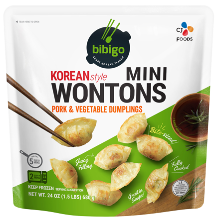 bibigo Mini Wontons Pork & Vegetable Dumplings (24 oz)
