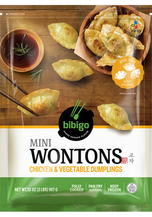 Bibigo Korean Style Chicken and Vegetable Potstickers/Dumpling, 6.6 Ounce  Packaged Meals-- 9 per Case. 