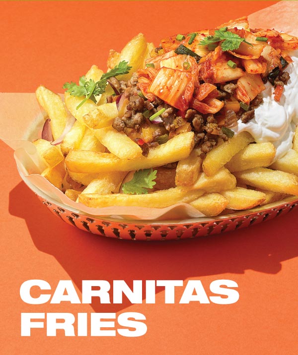 Carnita Fries with Kimchi Toppers